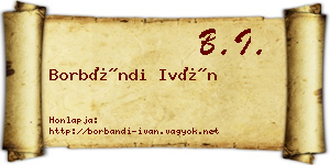 Borbándi Iván névjegykártya