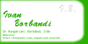 ivan borbandi business card